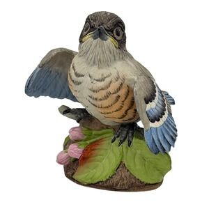 Vtg Boehm Porcelain Fledgling Bluebird Figurine 400-75 Baby Bird Made In USA 70s